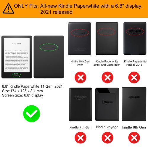 Case for 6.8” Kindle Paperwhite 11th Generation 2021- Premium Lightweight PU Leather Book Cover with Auto Wake/Sleep for Amazon Kindle Paperwhite
