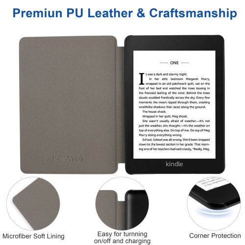 Étui pour Kindle Paperwhite de 11e génération de 6.8 po et Kindle Paperwhite Signature Edition 2021 - nouvel étui protecteur en cuir pu, housse