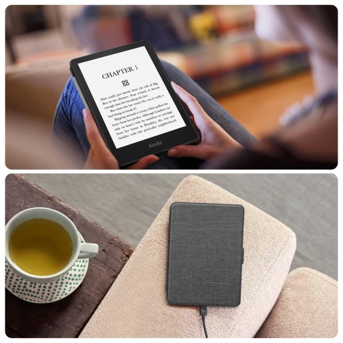 Slimshell Case for 6.8" Kindle Paperwhite and Kindle Paperwhite Signature Edition - Premium Lightweight PU Leather Cover with Auto Sleep/Wake (Denim