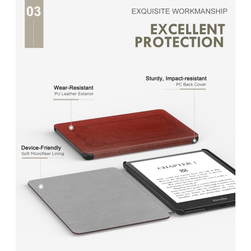 Case for 6.8" Kindle Paperwhite and Kindle Paperwhite Signature Edition, Light Shell Cover with Auto Wake/Sleep for Kindle Paperwhite 2021 E-Reader,