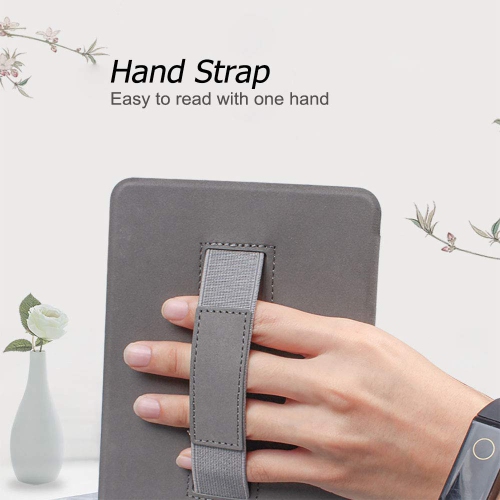 Case for Kindle Paperwhite 10th Generation 2018 Release - Hand Strap, Auto Sleep/Wake Function - Slim PU Leather Protective Shell Cover for 6’’