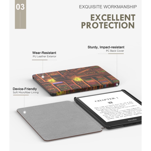 Case for 6.8" Kindle Paperwhite and Kindle Paperwhite Signature Edition, Light Shell Cover with Auto Wake/Sleep for Kindle Paperwhite 2021 E-Reader,