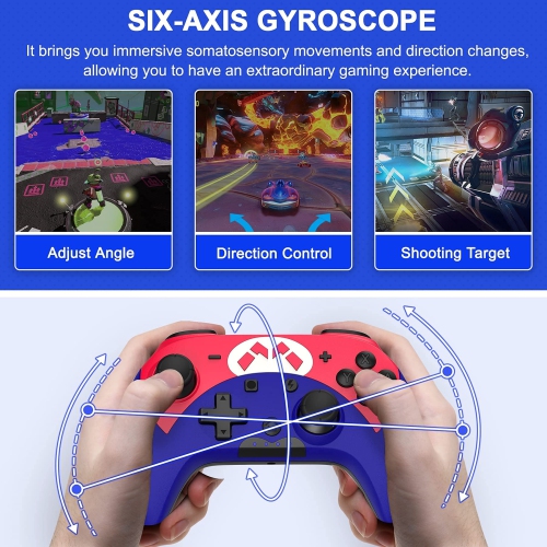 Switch Controller - Wireless Switch Pro Controller for Nintendo Switch/Switch Lite/Switch OLED with 3 Levels Turbo Function, 4 Levels Adjustable