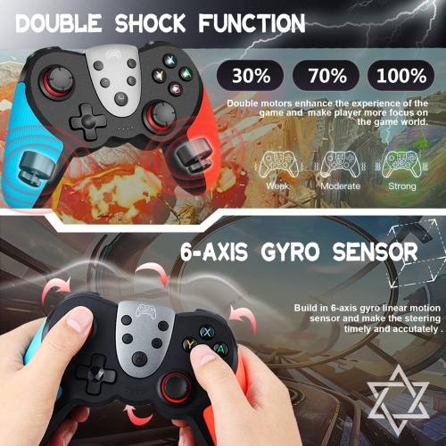 Switch Controller,Wireless Switch Pro Controller for Nintendo Switch/Switch Lite/Switch OLED,with Dual Vibration,Turbo,6-Axis Gyro Sensor,Wake-Up