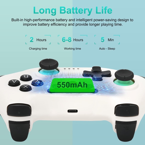 Switch Controller, Wireless Switch Pro Controller Wireless for Switch/Switch OLED/Switch Lite, Switch Gamepade with Joystick, Support Wake-Up,Turbo,