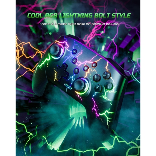 Switch Pro Controller, Wireless Switch Controller Compatible with Nintendo Switch/Lite/ OLED,Pro Controller Switch with Adjustable LED