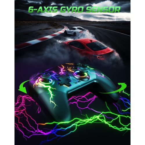 Switch Pro Controller, Wireless Switch Controller Compatible with Nintendo Switch/Lite/ OLED,Pro Controller Switch with Adjustable LED