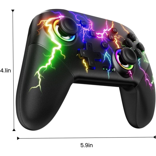 Switch Pro Controller, Wireless Switch Controller Compatible with Nintendo Switch/Lite/ OLED,Pro Controller Switch with Adjustable LED