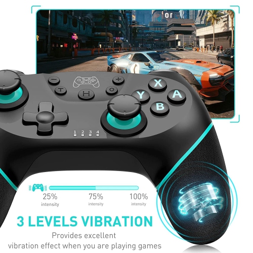 Wireless Switch Controller for N-Switch/Switch Lite/Switch OLED, Switch Pro Controller Wireless with Wake-Up, Ergonomic Non-Slip, Turbo, Motion,