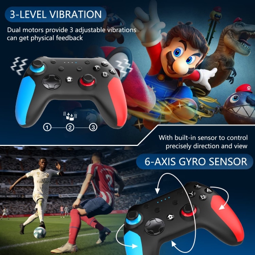 Switch Controller for Nintendo Switch Pro Controller for Nintendo Wireless Switch/Switch Lite Remote with Dual Vibration, Gyro Axis, Motion Support