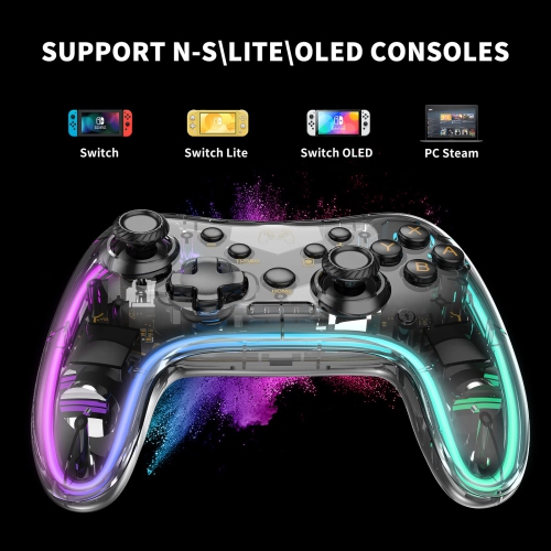 Switch Controller,Wireless Switch Pro Controller Compatible with Nintendo Switch/Lite/OLED,Wireless Switch Controller Support 6-Axis Gyro,