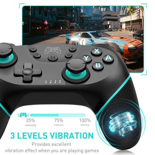 Wireless Switch Controller for N-Switch/Switch Lite/Switch OLED, Switch Pro Controller Wireless with Wake-Up, Ergonomic Non-Slip, Turbo, Motion,