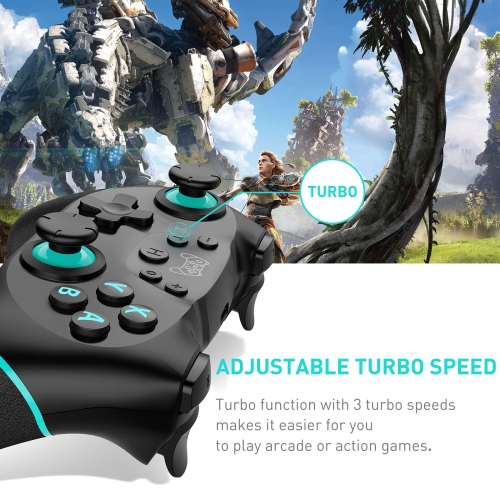 Wireless Switch Controller for N-Switch/Switch Lite/Switch OLED, Switch Pro Controller Wireless with Wake-Up, Ergonomic Non-Slip, Turbo, Motion,