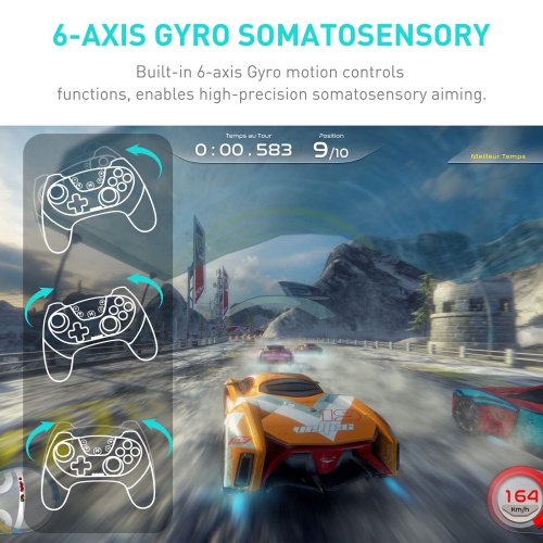 Wireless Switch Controller for N-Switch/Switch Lite/Switch OLED, Switch Pro Controller Wireless with Wake-Up, Ergonomic Non-Slip, Turbo, Motion,