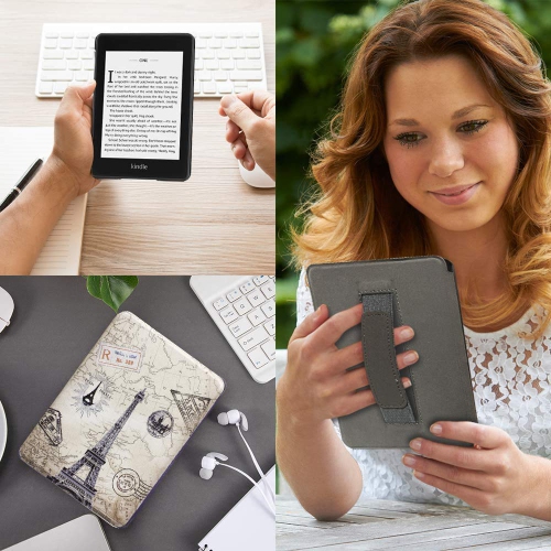 Case for 6'' Kindle Paperwhite 10th Generation - 2018 Release with Hand Strap & Auto Sleep/Wake, Slim PU Leather Protective Shell Cover for Kindle