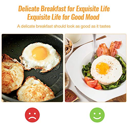 Egg Ring 4 Pack Anti-Scald Non Stick Egg Rings for Frying Anti-Burn Handle Anti-Leak Pancake Mould with Oil Brush Crumpet Rings for Fried Eggs Shaping