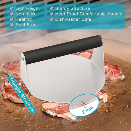 Griddle Accessories Set of 14, Heavy Duty Stainless Steel Grill Griddle Metal Spatulas for Cast Iron Flat Top Teppanyaki Hibachi Cooking, Burger