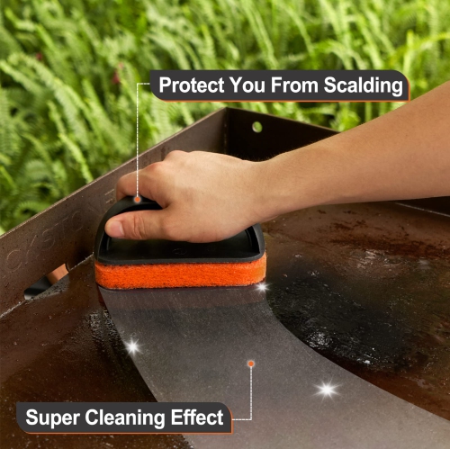 25 Piece Griddle Cleaning Kit for Blackstone, Easy to Clean on Hot or Cold Surfaces, Scraper and Handle Included