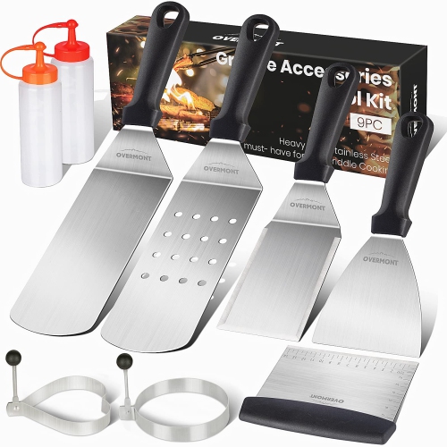 Ustensiles Barbecue, 9 Pièces Kit Barbecue Acier Inoxydable, Kit