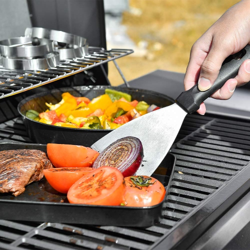 Griddle Accessories Kit-Stainless Steel Griddle Tools Set Including Grill Hibachi Flat Spatula/Griddle Scraper/Flipper Hamburger Turner-Griddle