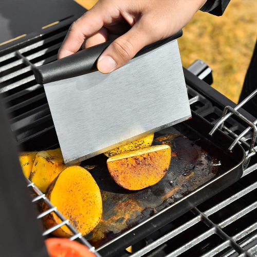 Griddle Accessories Kit-Stainless Steel Griddle Tools Set Including Grill Hibachi Flat Spatula/Griddle Scraper/Flipper Hamburger Turner-Griddle