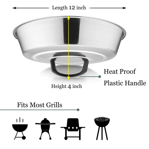 Cheese Melting Dome Set of 2, 12 Inch Round Basting Cover Metal Steam Cover, Stainless Steel Griddle Accessories for Flat Top Grill/Outdoor