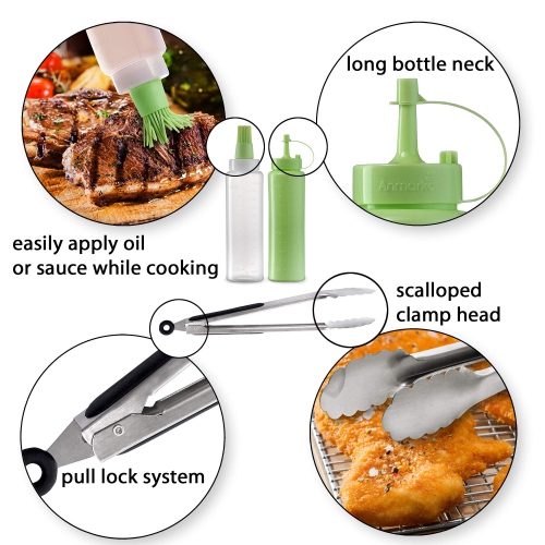 Metal Spatula Set of 6 - Griddle Accessories kit - Grill Flat Spatula Pancake Flipper Hamburger Turner - Metal Utensil Great for BBQ Grill Flat Top