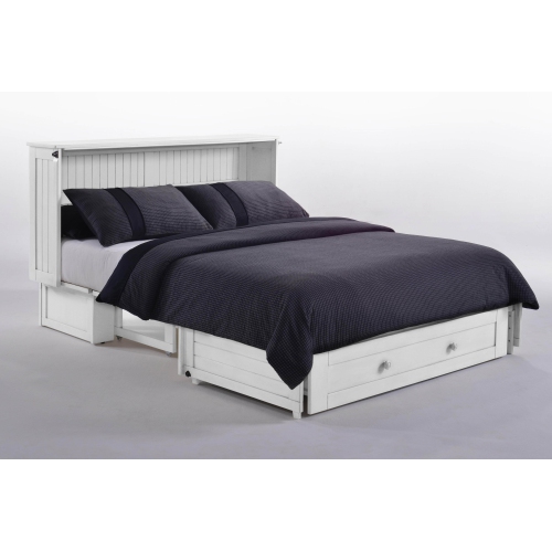 NIGHT AND DAY  Daisy Murphy Cabinet Bed With Queen Gel Memory Foam Mattress - In White