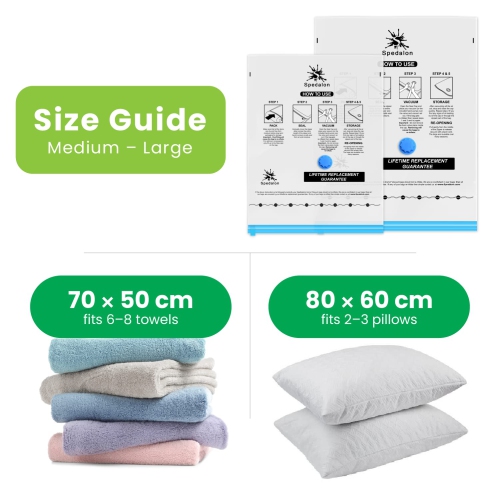 Vacuum Storage Bags - Pack of 8 Reusable Space Savers with Free Hand Pump for Travel Packing - Best Seal Bags for Clothes, Comforters, Pillows,