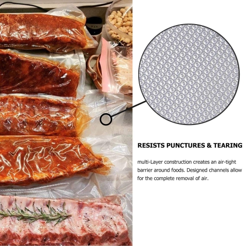 Vacuum Sealer Bags 11''x50', Food Saver Bags Rolls, Sac Sous Vide Alimentaire, Commercial Grade Vacuum Seal Bag for Meal Prep, BPA Free, Heavy Duty