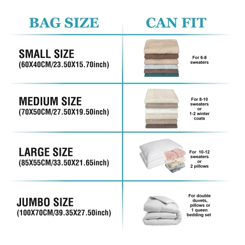 Storage Bags, 10 Jumbo Space Saver Bags Vacuum Seal Bags with Pump, Space Bags, Vacuum Sealer Bags for Clothes, Comforters, Blankets, Bedding