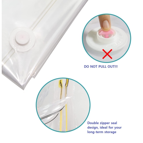 Vacuum Storage Bags 10-PACK for Travel Packing Space Saver Bags for Comforters Blankets and Pillows Sealler Bags Hand Pump Included(S*2+M*3+L*3+J*2)