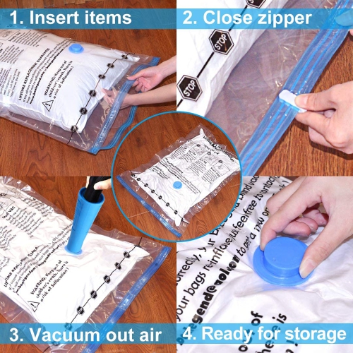 Vacuum Storage Bag 12 Pieces 4 Large 100x80cm + 4 Medium 80x60cm + 4 Small 60x40cm Storage Bags Travel Vacuum Reusable Clothes Bag for Clothes