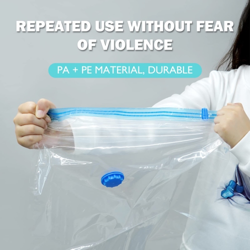 Vacuum Storage Bags for Clothes 6 Pack, Vacuum Sealer Bags Clothing , Space Saver Vacuum Storage Bags for Clothes Storage, Hand Pump Included