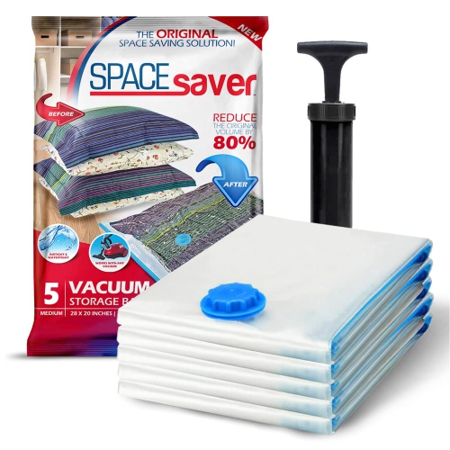 Premium Vacuum Storage Bags. 80% More Storage! Hand-Pump for Travel! Double-Zip Seal and Triple Seal Valve! Vacuum Sealer Bags for Comforters, Blanke