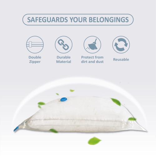 Vacuum Storage Bags, 10 Large Space Saver Bags Vacuum Seal Bags with Pump, Space Bags, Vacuum Sealer Bags for Clothes, Comforters, Blankets, Bedding