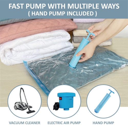 8 Pcs Space Bags Vacuum Storage Bags Space Saver Bags with Pump for Comforters  Blankets Clothes Pillows, Compression Bags with Travel (60cm x 40cm) price  in UAE,  UAE