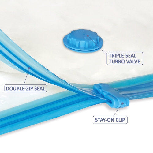 Space Saver Vacuum Storage Bags, 6 Pack Space Saver Bags with Pump, Storage Vacuum Sealed Bags for Clothes, Comforters, Blankets, Bedding