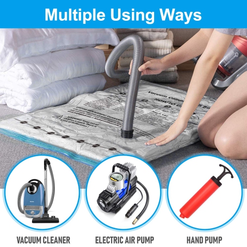 Vacuum Storage Bags 8 pack(4Jumbo, 4Large), Premium Space Saver bags for Clothes Duvets Blankets Pillows Comforters, travel storage.