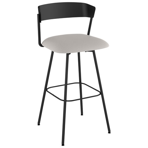 Ludwig Contemporary Polyester Counter Height Barstool - Light Grey/Black