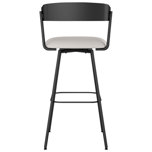 Tabouret de bar contemporain en polyester à hauteur de comptoir Ludwig - Gris pâle/Noir