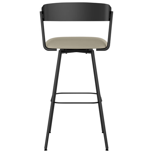 Ludwig Contemporary Faux Leather Bar Height Barstool - Greige/Black