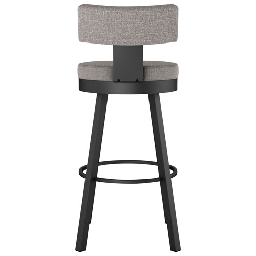 Morgan Contemporary Polyester Counter Height Barstool - Silver Grey/Black