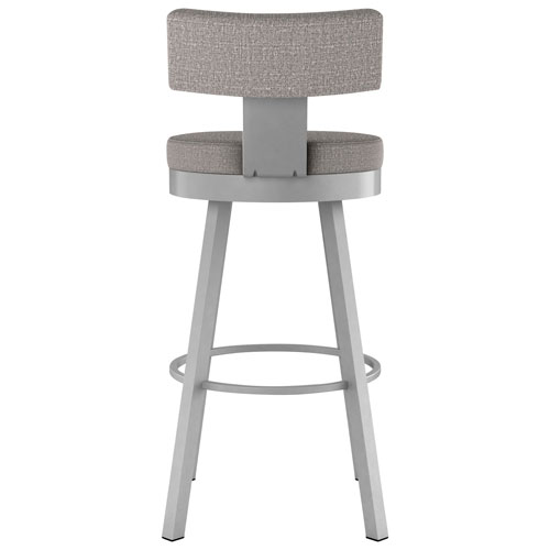 Tabouret de bar contemporain en polyester à hauteur de comptoir Morgan - Gris argenté/Gris brillant