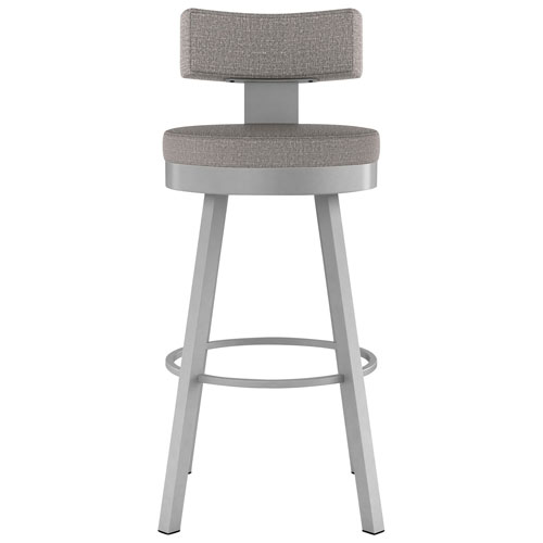 Morgan Contemporary Polyester Bar Height Barstool - Silver Grey/Shiny Grey