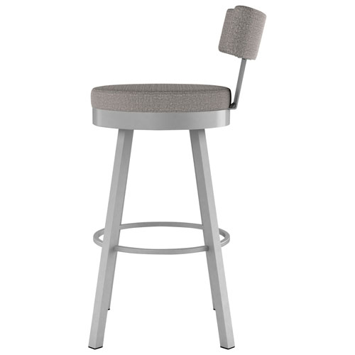 Morgan Contemporary Polyester Bar Height Barstool - Silver Grey/Shiny Grey