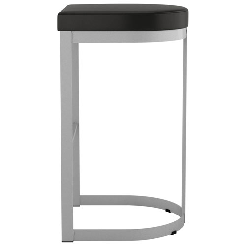 Lester Contemporary Faux Leather Bar Height Barstool - Black/Shiny Grey