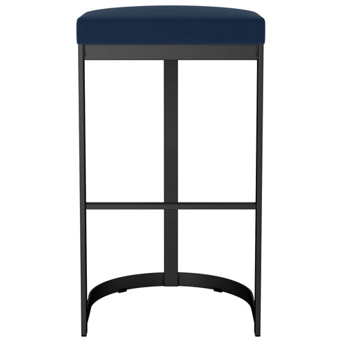 Tabouret de bar contemporain à hauteur de comptoir Lester - Bleu/Noir