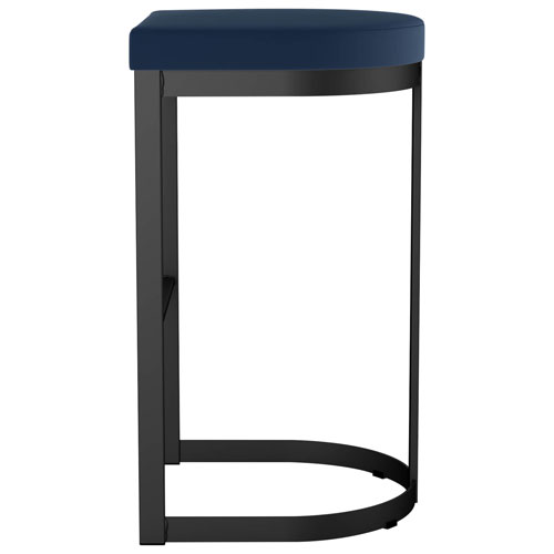 Tabouret de bar contemporain à hauteur de comptoir Lester - Bleu/Noir