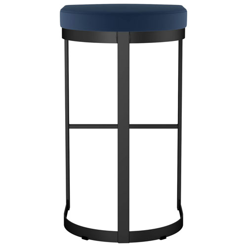 Tabouret de bar contemporain à hauteur de comptoir Lester - Bleu/Noir